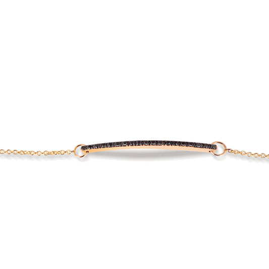 BRACCIALE BARRETTA ORO ROSA E DIAMANTI NERI - Tangredi Gioielleria