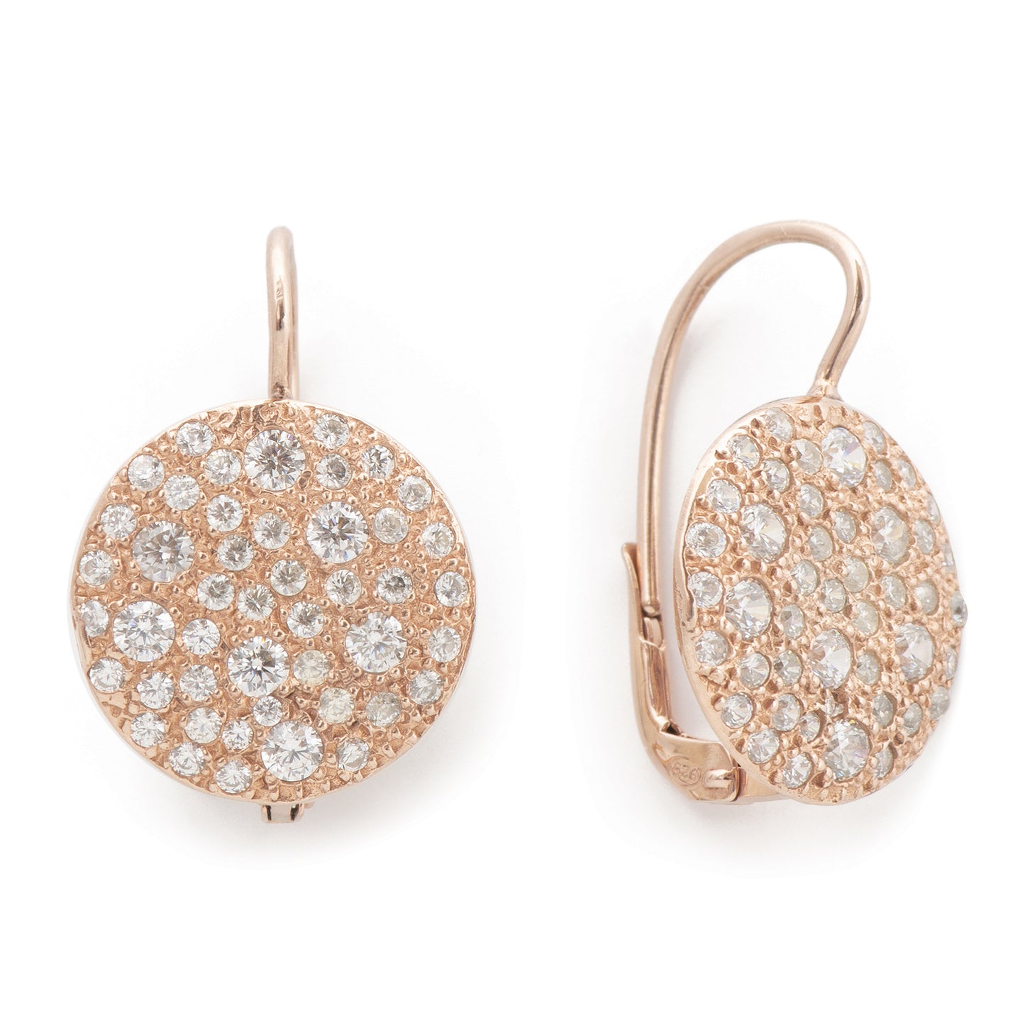 ORECCHINI MONACHELLA TONDO MEDIO ROSE'