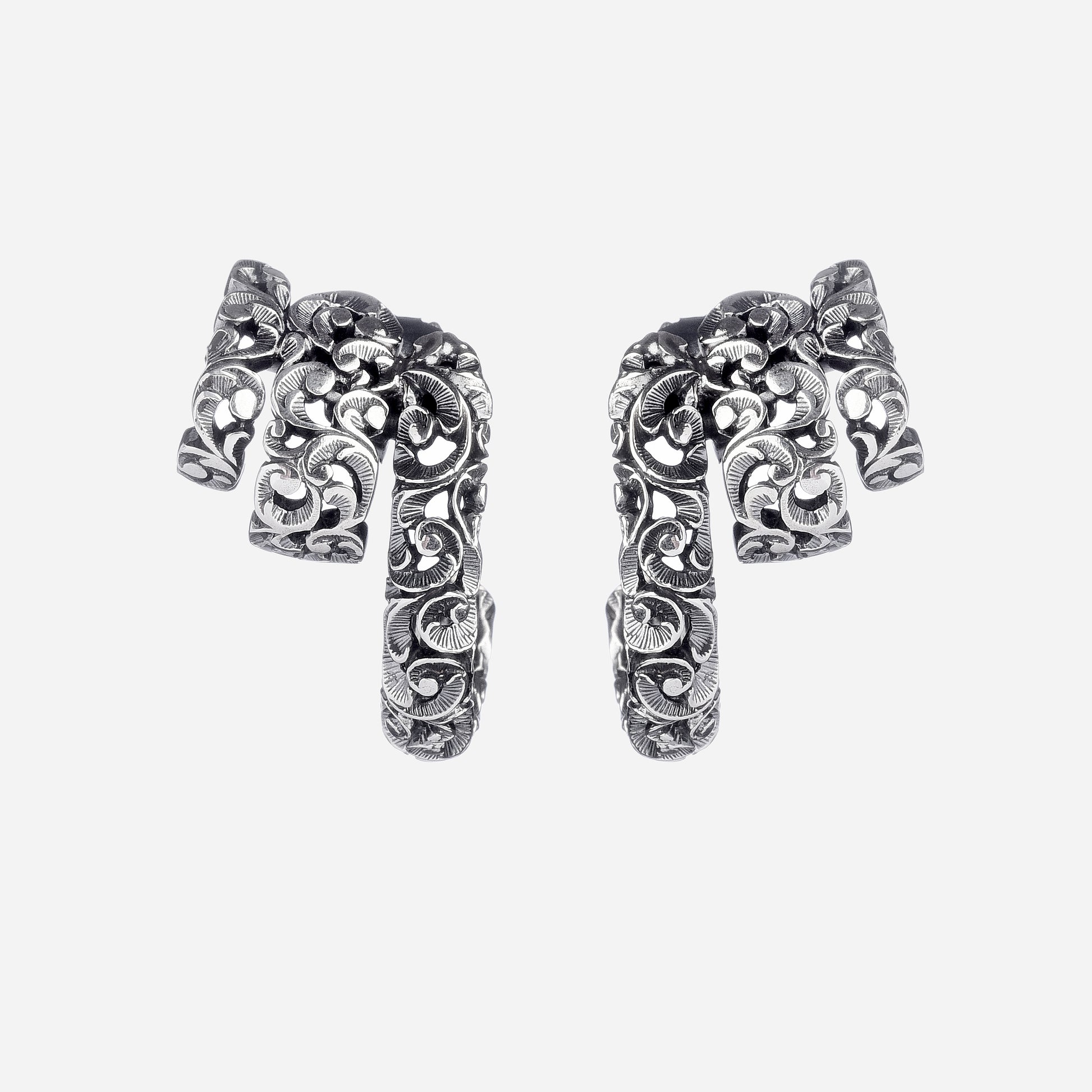 ORECCHINI LOBO TRIBALI ARGENTO - Tangredi Gioielleria