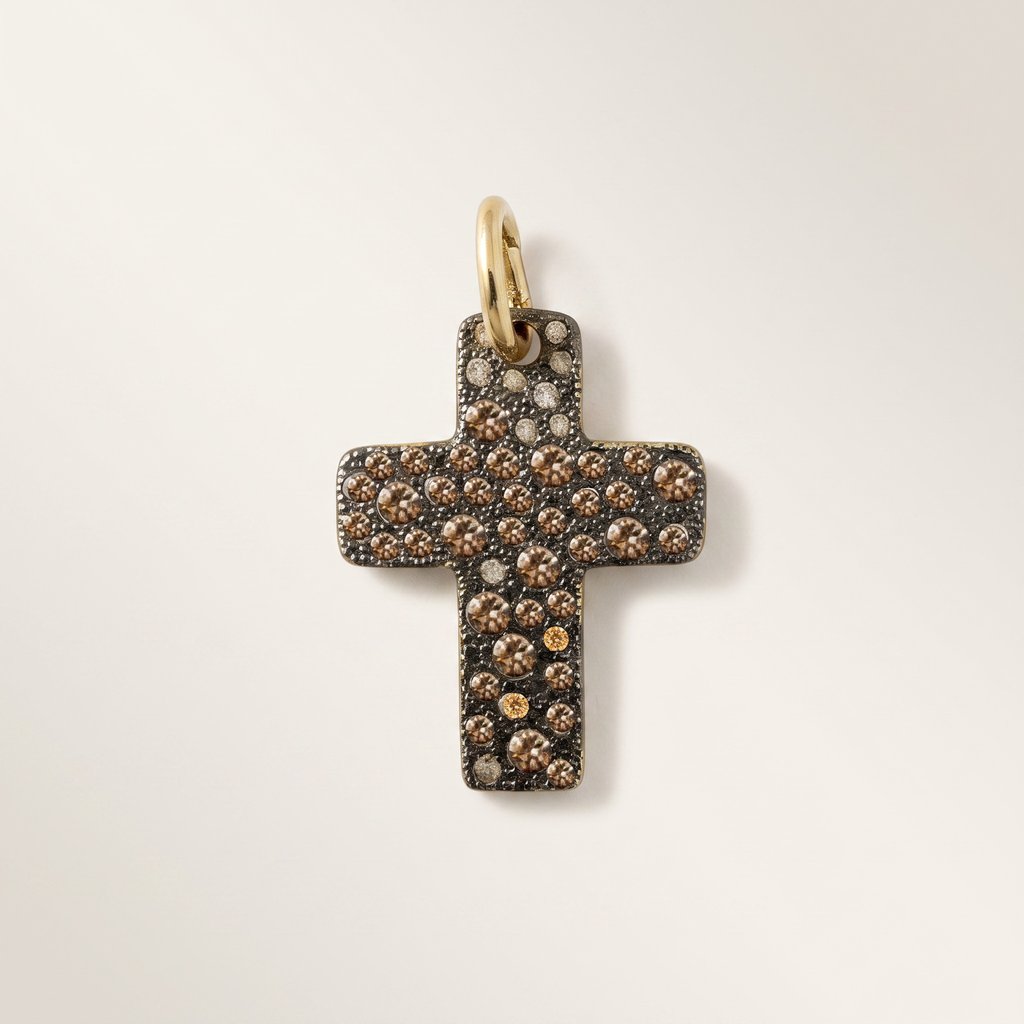 PENDENTE CROCE GRANDE BROWN - Tangredi Gioielleria