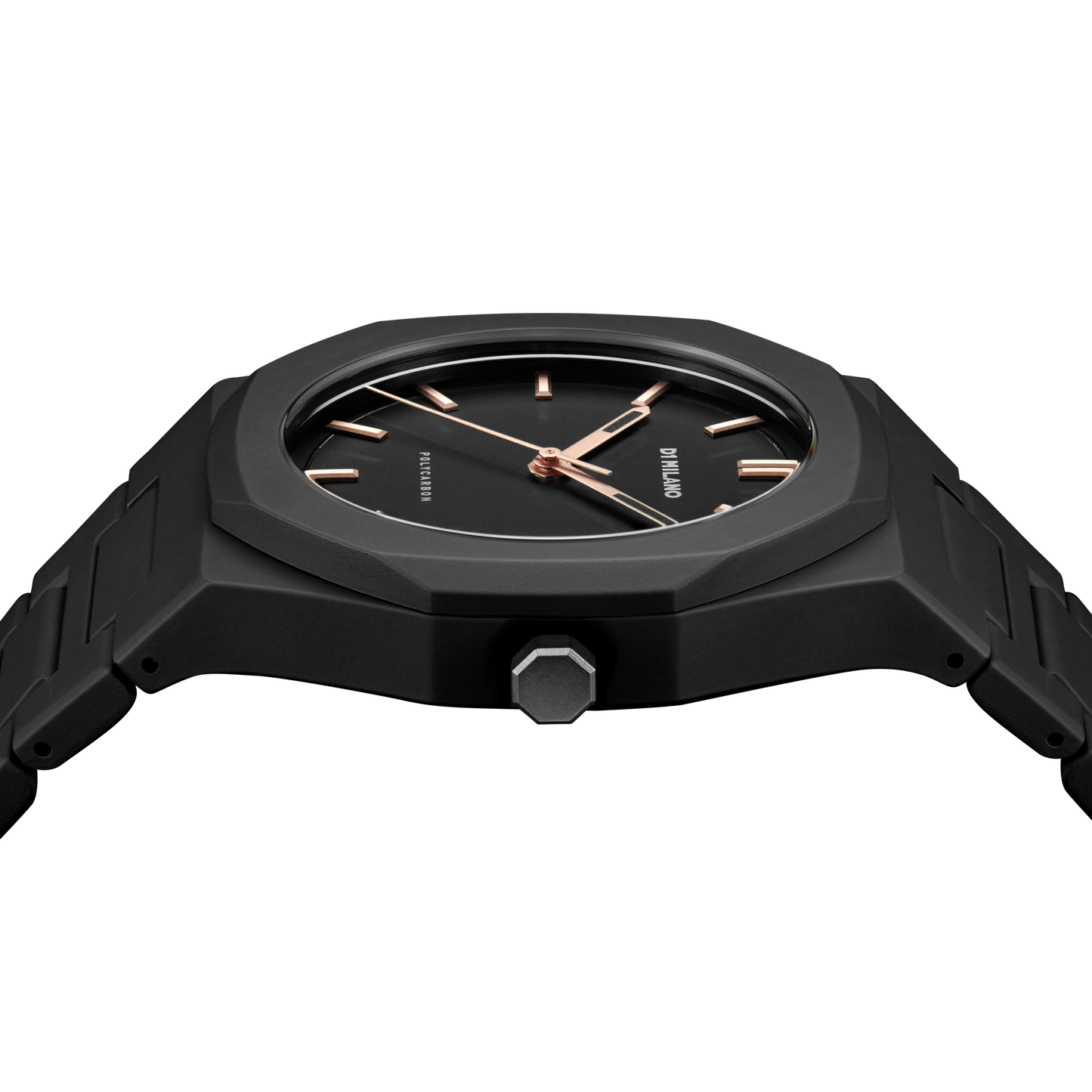 OROLOGIO POLYCARBON BLACK WITH ROSEGOLD - Tangredi Gioielleria
