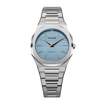 OROLOGIO ULTRA THIN DOUBLE PLATING SILVER-BLUE - Tangredi Gioielleria