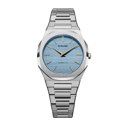 OROLOGIO ULTRA THIN DOUBLE PLATING SILVER-BLUE - Tangredi Gioielleria