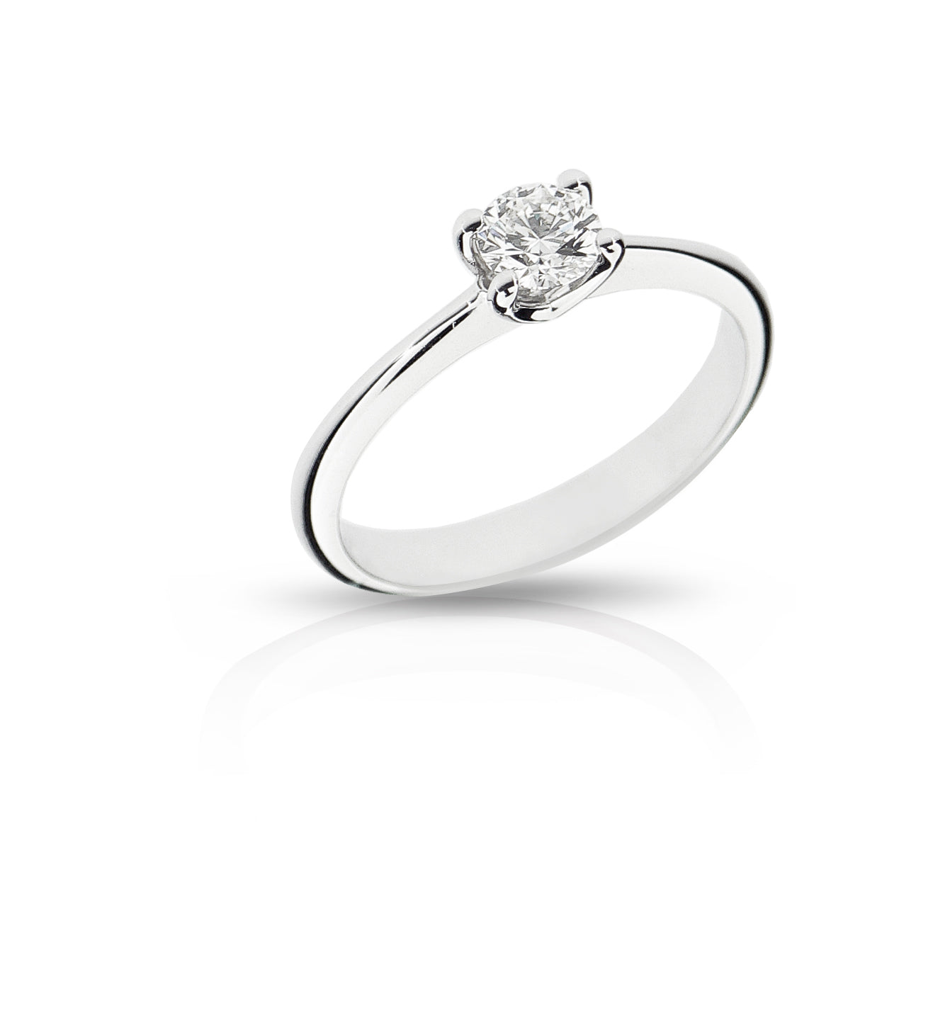 ANELLO SOLITARIO ORO BIANCO E DIAMANTE - Tangredi Gioielleria