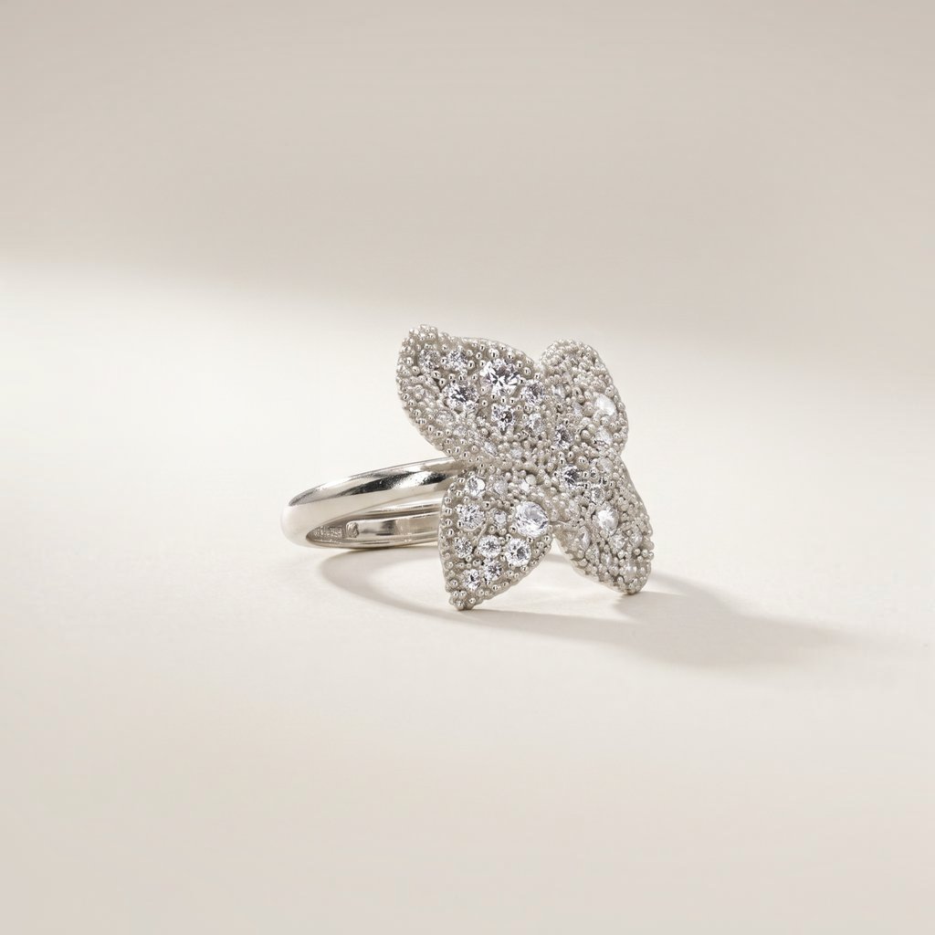 ANELLO FIORE PAVE' - Tangredi Gioielleria
