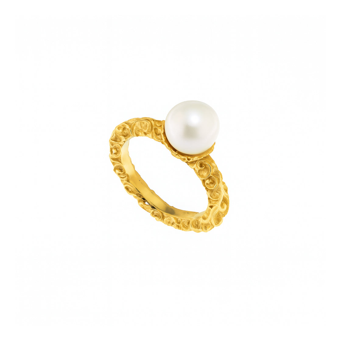 ANELLO SOLITARIO DORATO CON PERLA - Tangredi Gioielleria