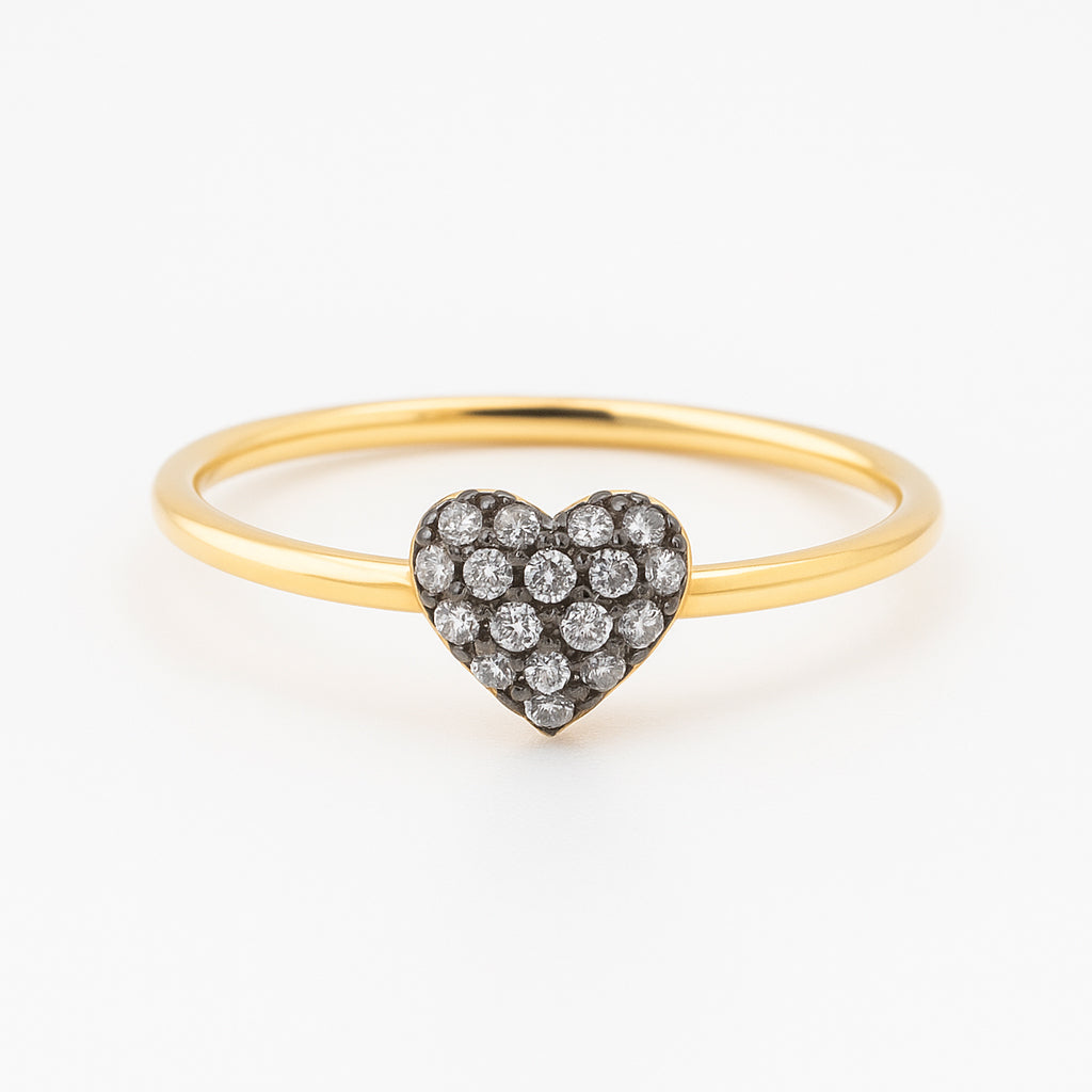 ANELLO CUORE ORO E DIAMANTI BROWN - Tangredi Gioielleria
