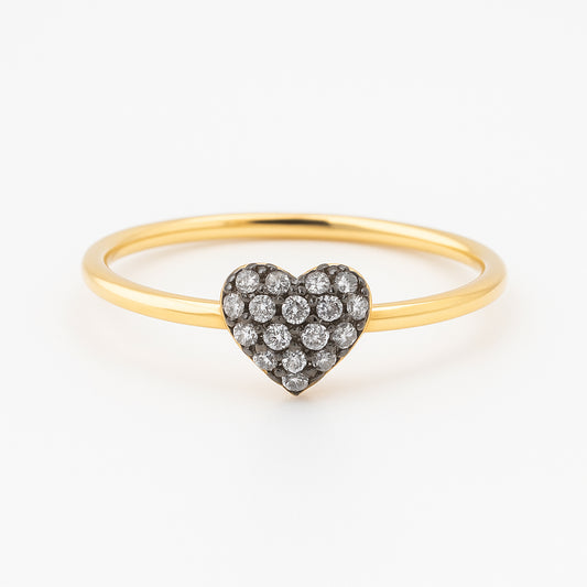 ANELLO CUORE ORO E DIAMANTI BROWN - Tangredi Gioielleria