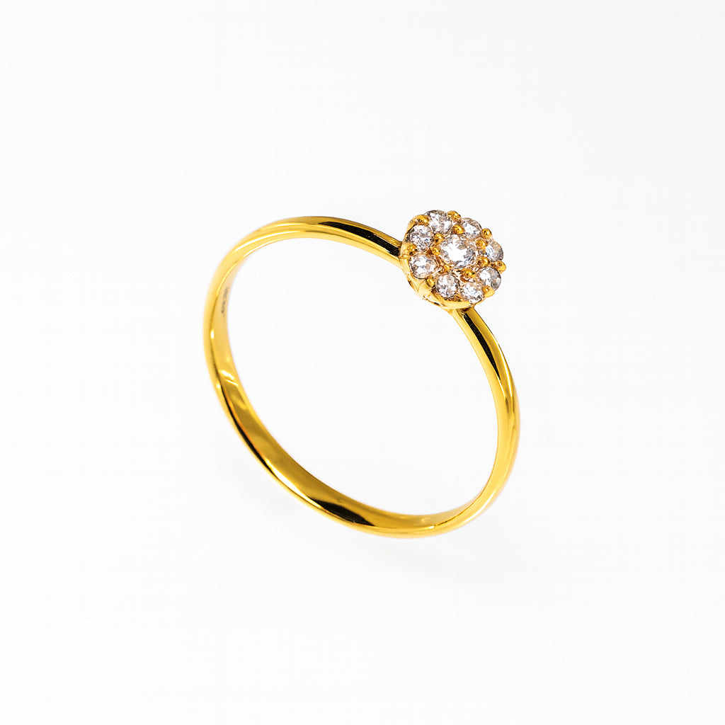 ANELLO SOLITARIO ORO GIALLO E DIAMANTI - Tangredi Gioielleria