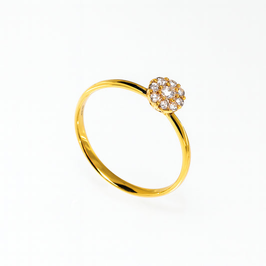 ANELLO SOLITARIO ORO GIALLO E DIAMANTI - Tangredi Gioielleria