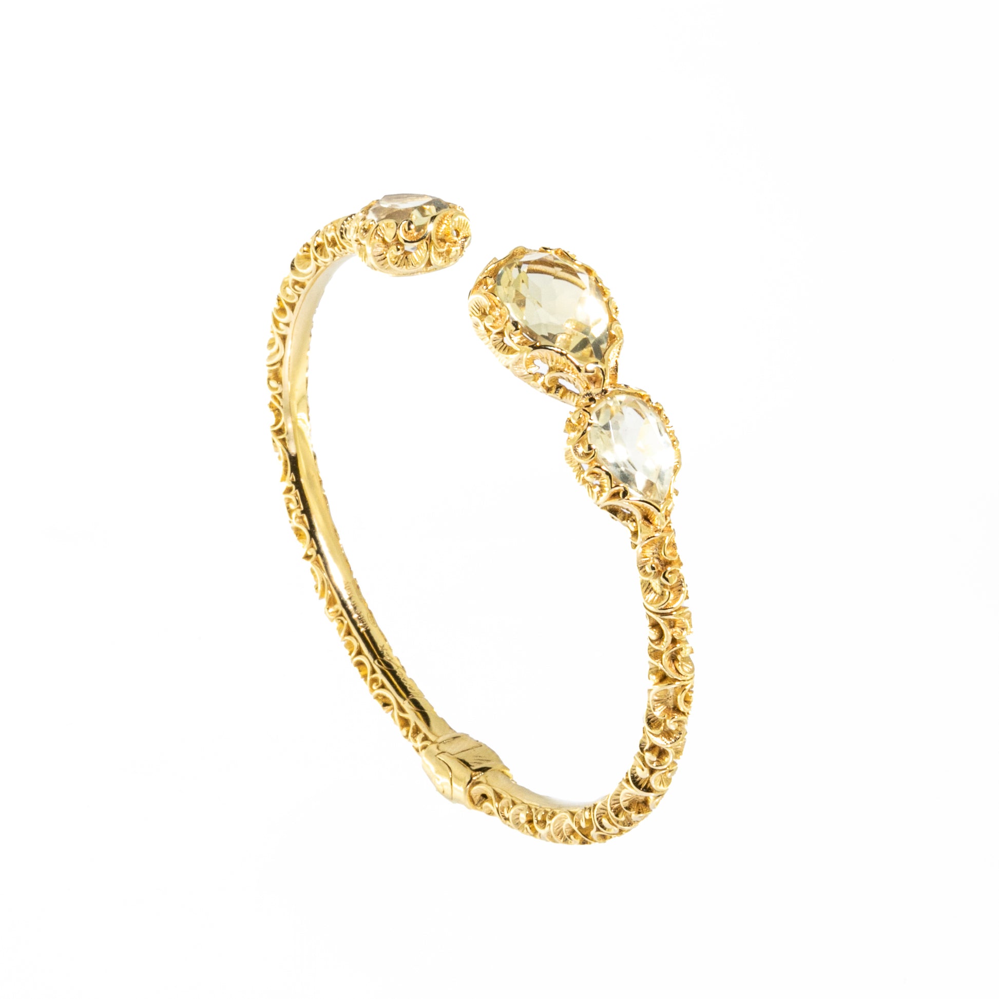 BRACCIALE TRE GOCCE DORATO CON QUARZO LEMON - Tangredi Gioielleria