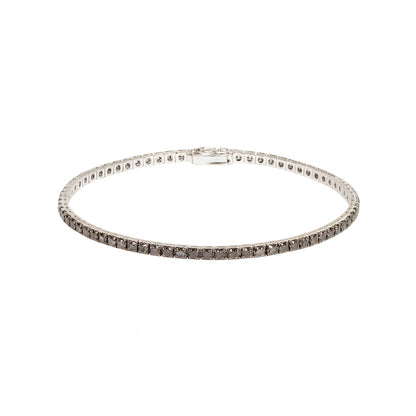 BRACCIALE TENNIS ORO E DIAMANTI NERI