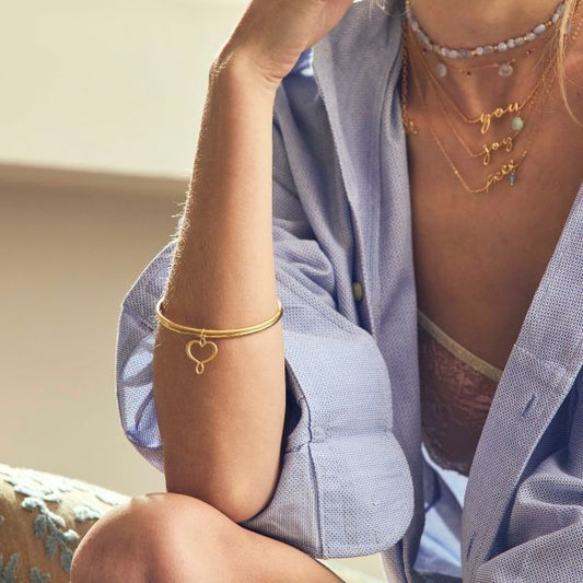 BRACCIALE RIGIDO CUORE SATINATO