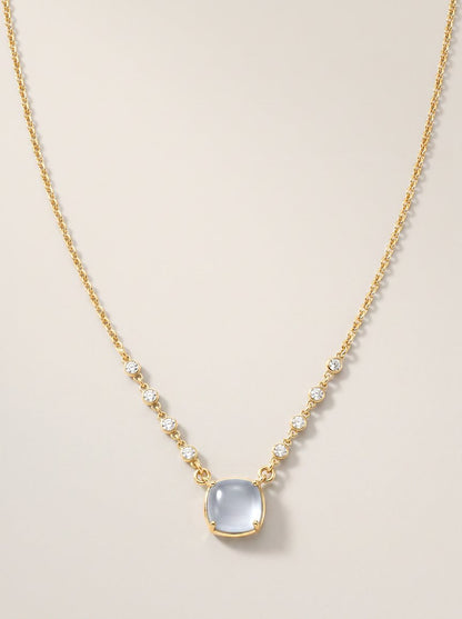 COLLANA PIETRA QUADRATA BIANCO LATTE - Tangredi Gioielleria