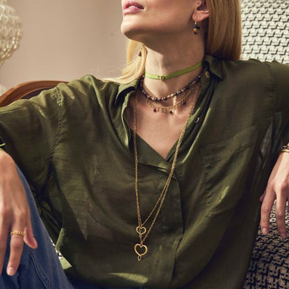 COLLANA CUORE SATINATO