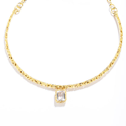 COLLANA CHOKER DORATA CON CRISTALLO DI ROCCA