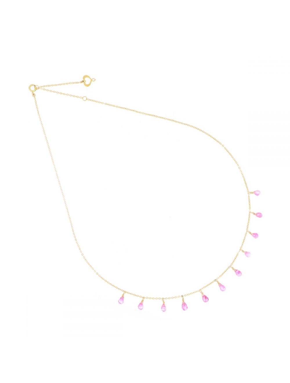 GIROCOLLO ZAFFIRI ROSA UNDICI GOCCE - Tangredi Gioielleria