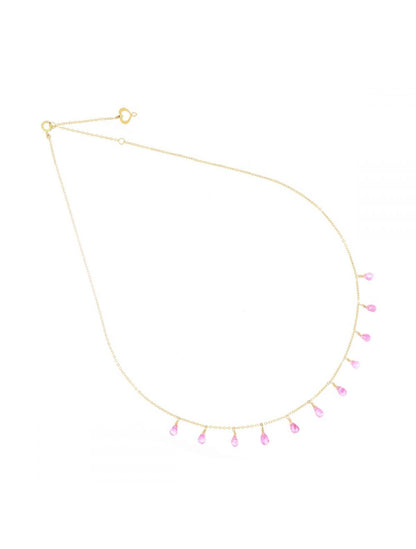 GIROCOLLO ZAFFIRI ROSA UNDICI GOCCE - Tangredi Gioielleria