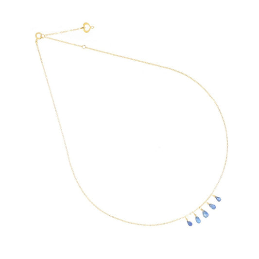 GIROCOLLO ZAFFIRI AZZURRI CINQUE GOCCE - Tangredi Gioielleria