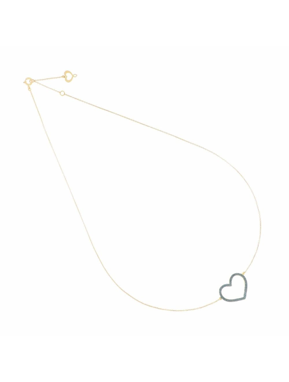 GIROCOLLO CUORE GRANDE POLVERE CELESTE - Tangredi Gioielleria