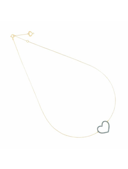 GIROCOLLO CUORE GRANDE POLVERE CELESTE - Tangredi Gioielleria