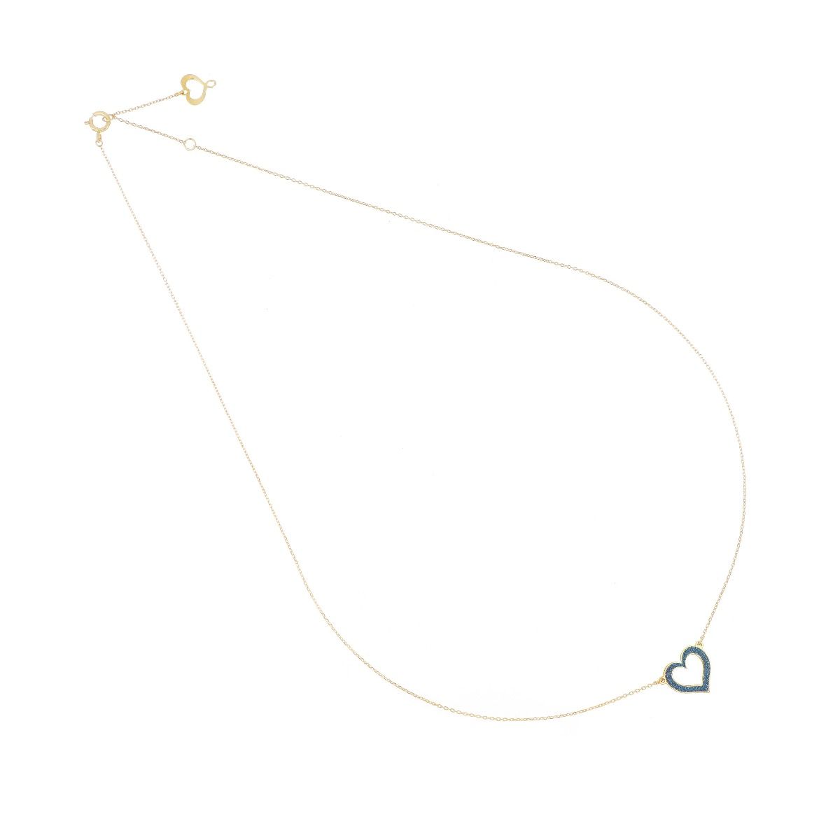 GIROCOLLO CUORE TRAFORATO POLVERE BLU - Tangredi Gioielleria