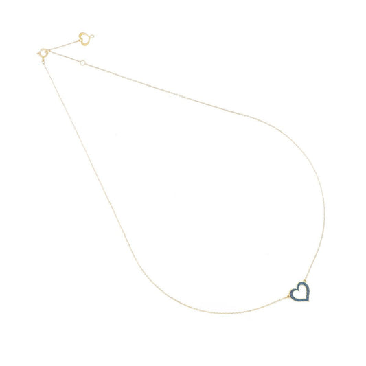 GIROCOLLO CUORE TRAFORATO POLVERE BLU - Tangredi Gioielleria