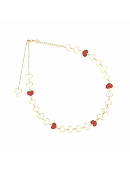 CHOCKER CUORI SMALTO BORDEAUX