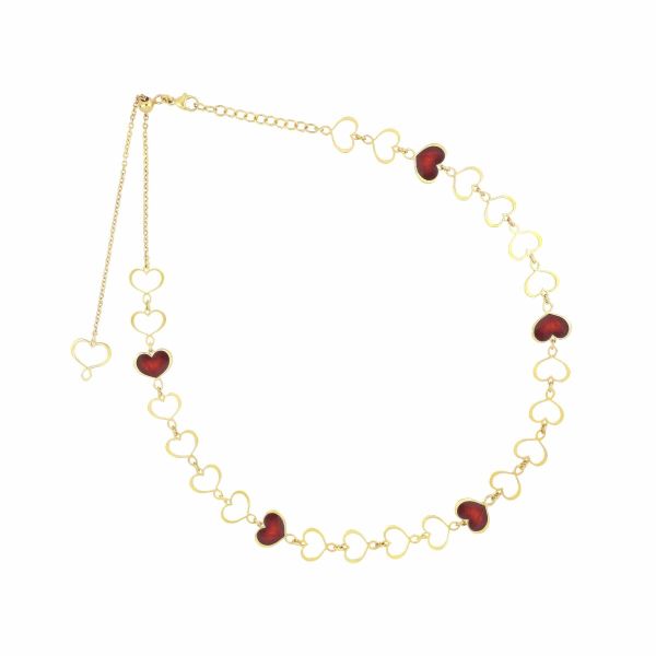 CHOCKER CUORI SMALTO BORDEAUX