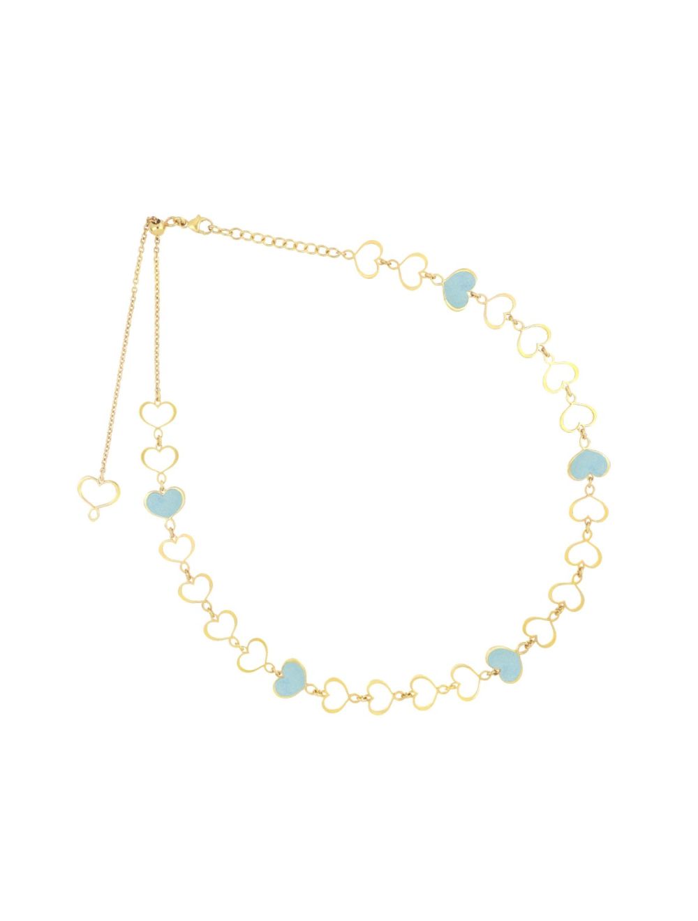 CHOCKER CUORI SMALTO TURCHESE - Tangredi Gioielleria