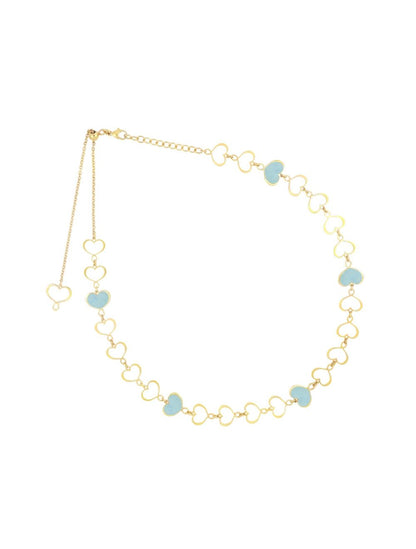 CHOCKER CUORI SMALTO TURCHESE - Tangredi Gioielleria