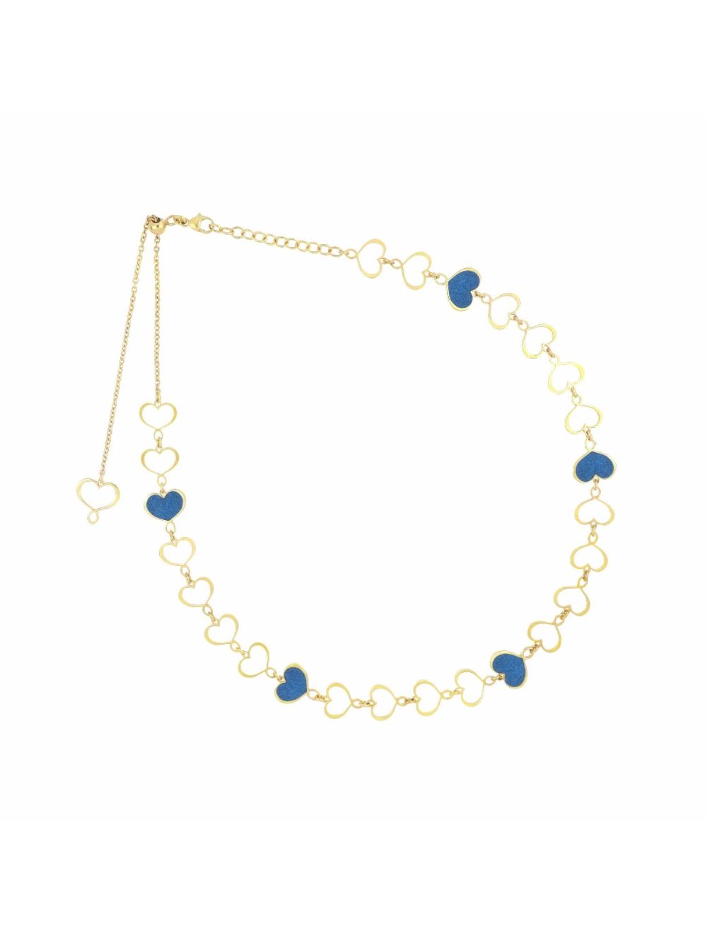 CHOCKER CUORI SMALTO BLU