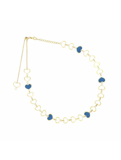 CHOCKER CUORI SMALTO BLU