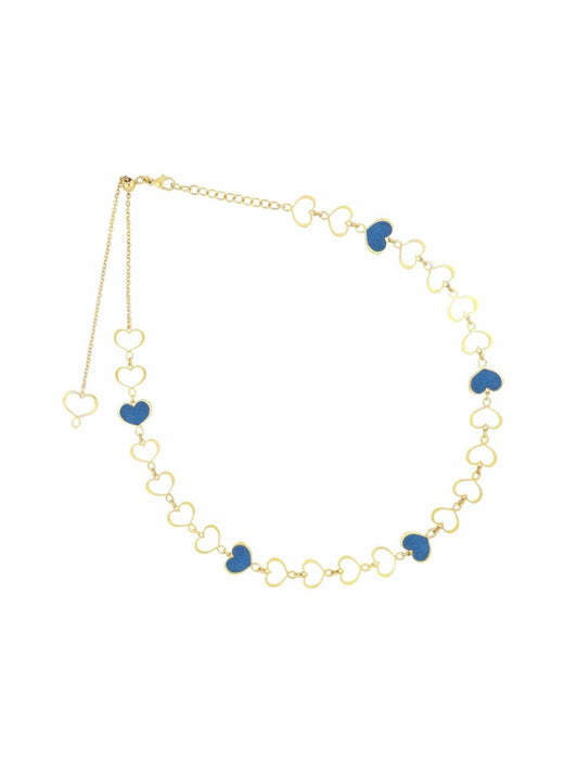 CHOCKER CUORI SMALTO BLU