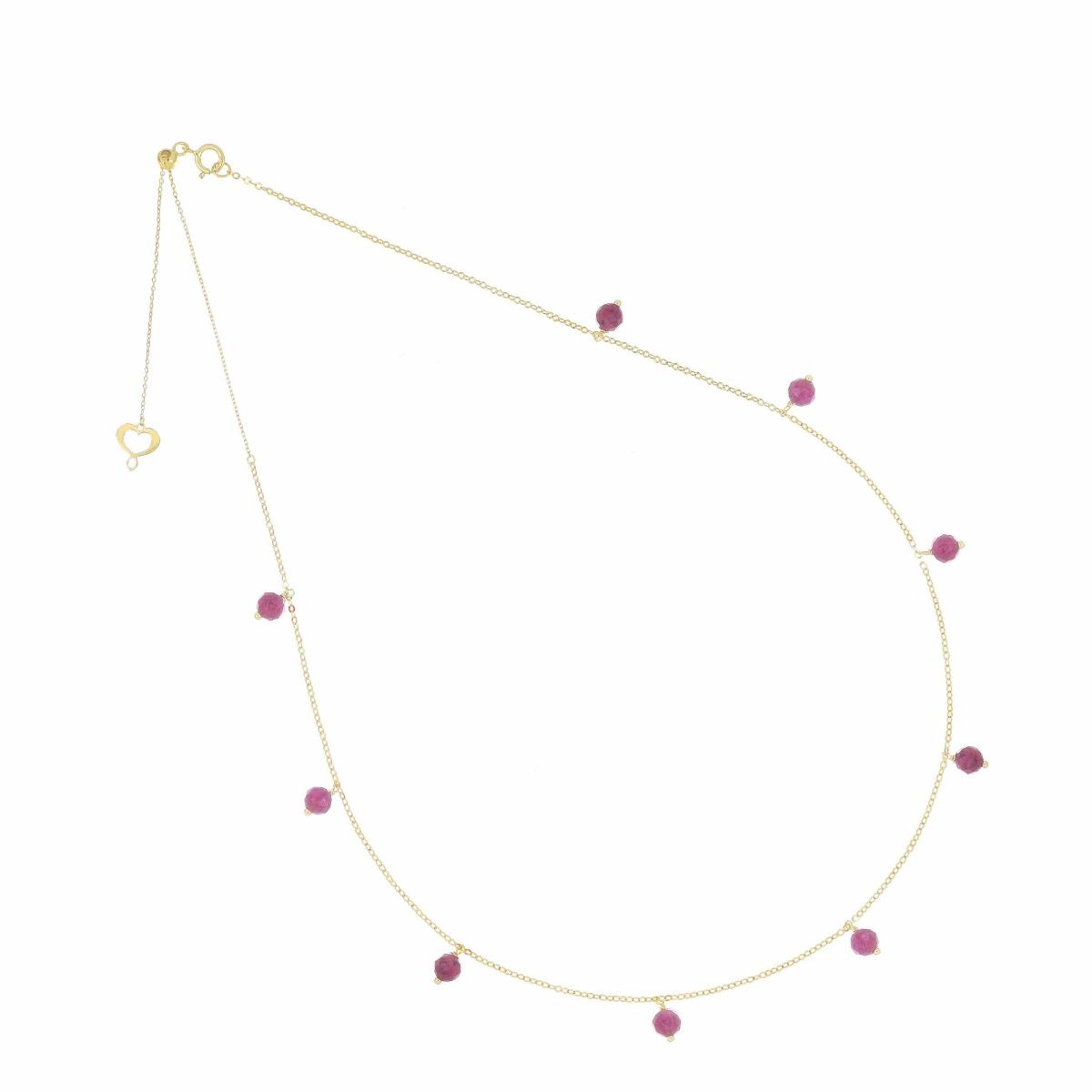 GIROCOLLO SFERE DI RUBINI PENDENTI - Tangredi Gioielleria