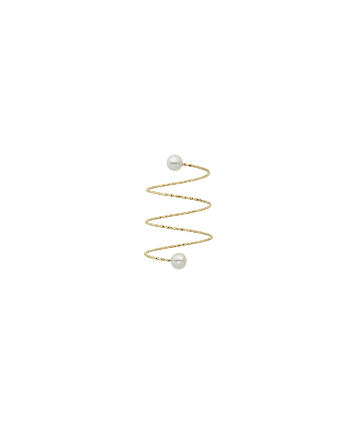ANELLO NEVE SPIRALE ORO E PERLE