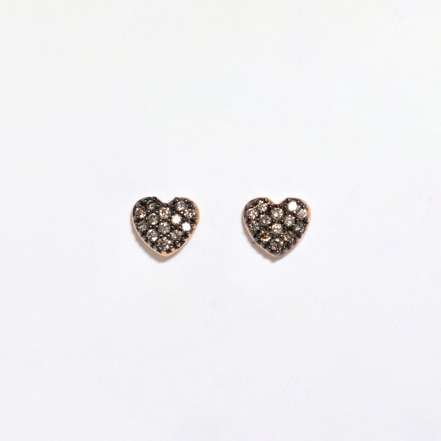 ORECCHINI CUORE ORO E DIAMANTI BROWN - Tangredi Gioielleria