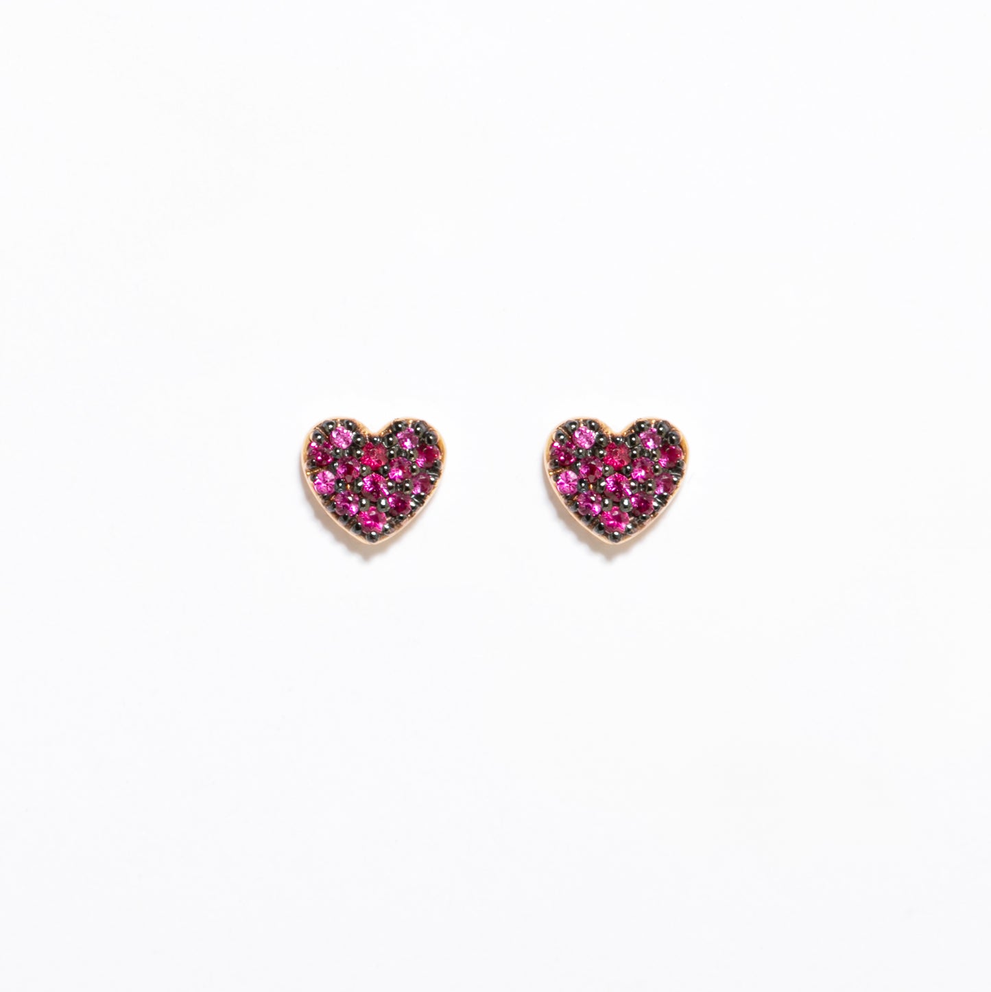 ORECCHINI CUORE ORO E RUBINI - Tangredi Gioielleria