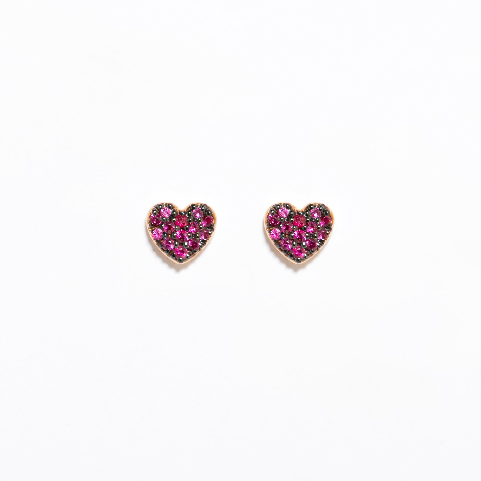 ORECCHINI CUORE ORO E RUBINI - Tangredi Gioielleria