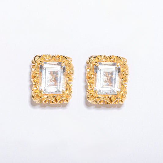 ORECCHINI DORATI CON CRISTALLO DI ROCCA