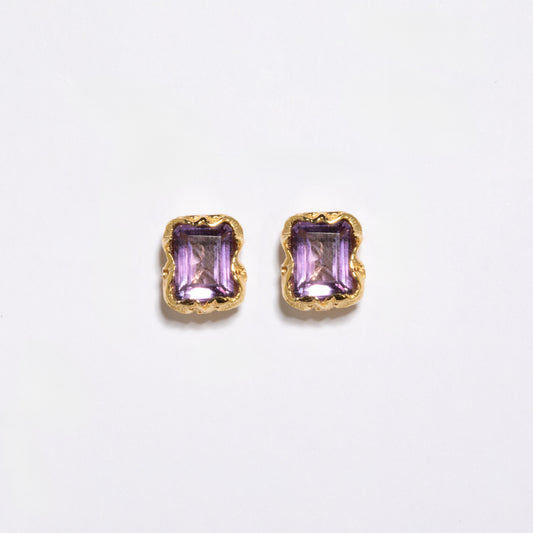 ORECCHINI PETIT DORATI CON AMETISTA - Tangredi Gioielleria