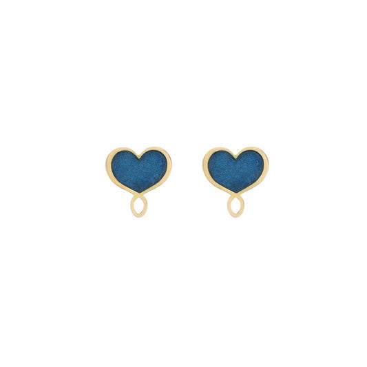 ORECCHINI CUORE SMALTO BLU