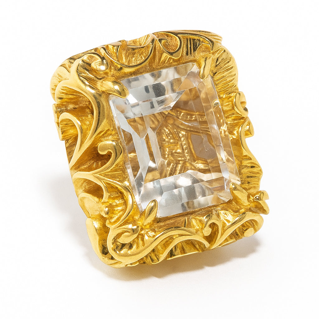 ORECCHINI DORATI CON CRISTALLO DI ROCCA