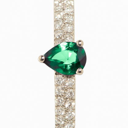 ANELLO VERETTA ORO CON SMERALDO E DIAMANTI - Tangredi Gioielleria