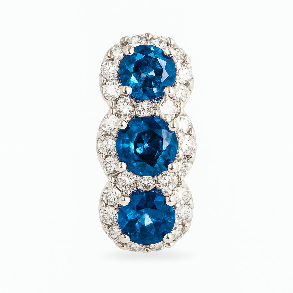 ANELLO TRILOGY ORO BIANCO CON ZAFFIRI E DIAMANTI