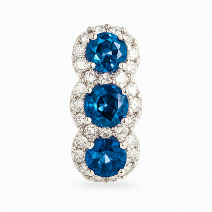 ANELLO TRILOGY ORO BIANCO CON ZAFFIRI E DIAMANTI