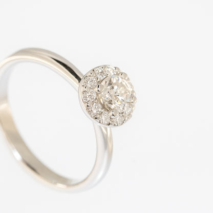 ANELLO SOLITARIO ORO BIANCO E DIAMANTI