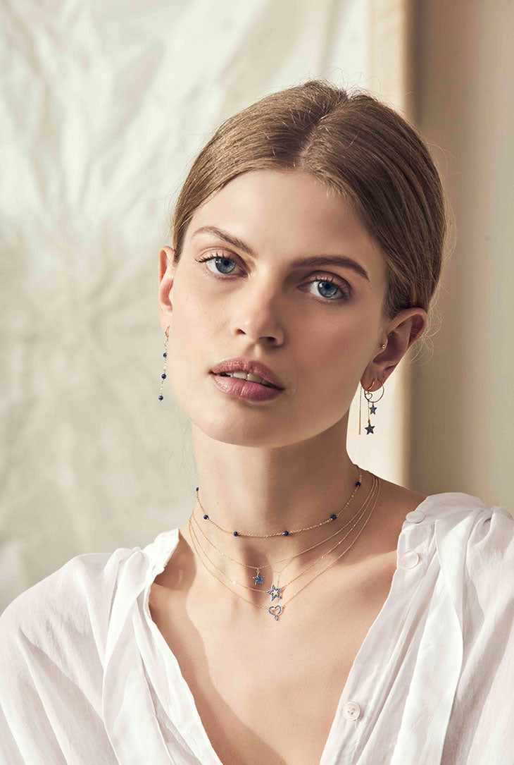 GIROCOLLO CUORE MAMAN POLVERE BLU - Tangredi Gioielleria