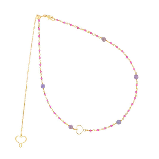 GIROCOLLO ROSARIO RUBELLITE E TANZANITE - Tangredi Gioielleria