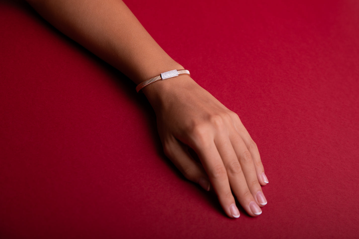 BRACCIALE TUBOGAS ORO ROSA E DIAMANTI - Tangredi Gioielleria